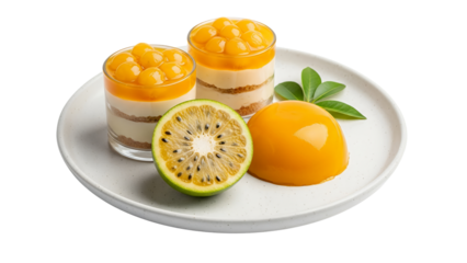 Pudding lulo fruits, white background isolated