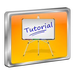 Tutorial Button - 3D illustration