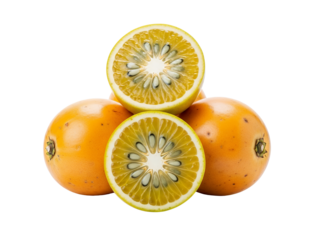 Fresh lulo fruits, isolated on a white background for a sweet fruits