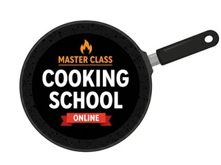 Elevate your culinary skills instantly with this dynamic online master class cooking school badge design