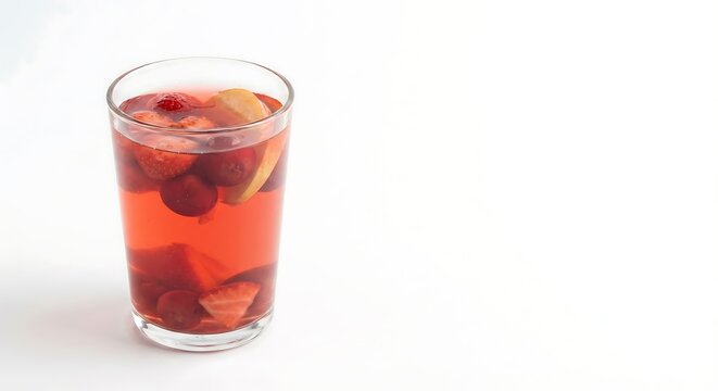 Polish Kompot Fruit Drink on White Background