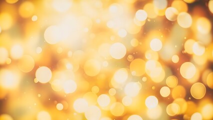 Obraz premium Abstract golden bokeh background with shimmering warm light circles. Festive and magical glowing texture.