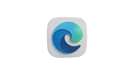 Fototapeta premium Modern abstract digital logo with swirling blue and green waves on a white background