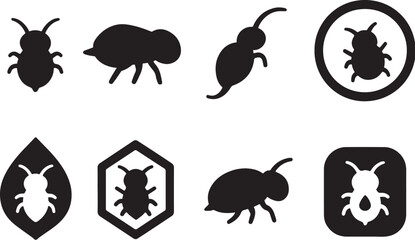 Springtail Silhouette Icon Set.eps