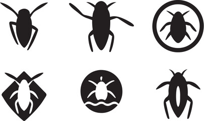Backswimmer Insect Silhouette Icon Set.eps