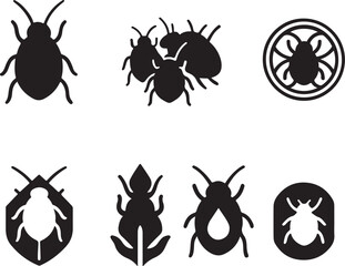 Aphid Silhouette Icon Set.eps