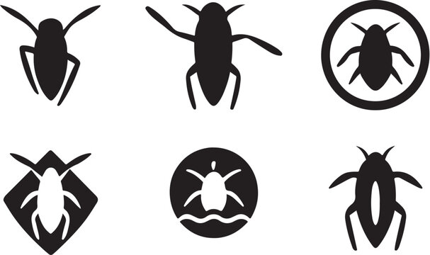 Backswimmer Insect Silhouette Icon Set.eps
