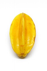 Yellow Starfruit (Carambola) Isolated on White Background