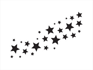 Scattered star border pattern silhouette design, Stars circle icon design. Stars circle icon in trendy vector.