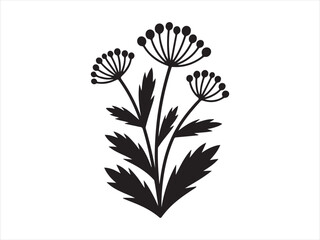 Wildflower Plant Silhouette Vector Illustration