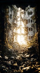 shining on ruins symbolizing birthplace of legendary myth