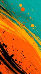 wallpaper with paint splashes and bold color strokes