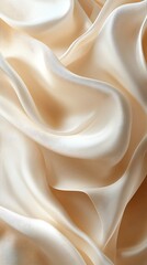 Obraz premium Luxurious Abstract Swirls of CreamColored Satin Fabric, Draped and Flowing Smoothly, Detailed Lines