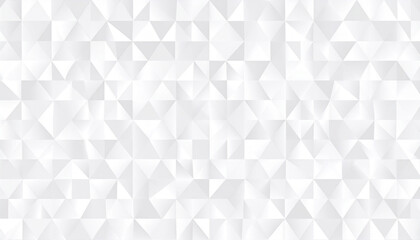 Obraz premium White and light grey geometric mosaic of triangles with soft light and shadow abstract