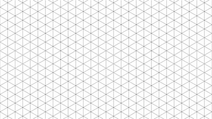 A seamless isometric grid pattern with interconnected lines forming small triangles on a clean white background, ideal for design and technical drawings