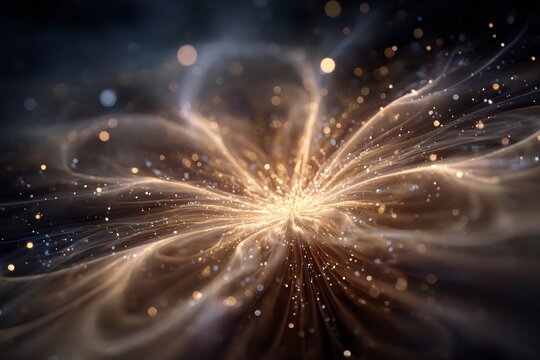 Quantum fluctuation birthing universes illustrating vacuum energy cosmic inflation mystery particles emerging from nothingness abstract field visualization