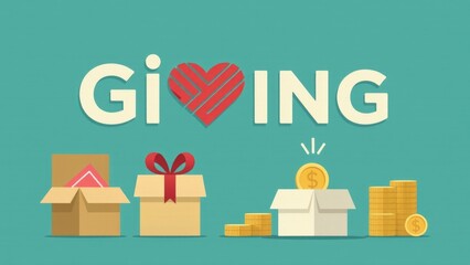 A gift box with a heart-shaped opening, spilling out money