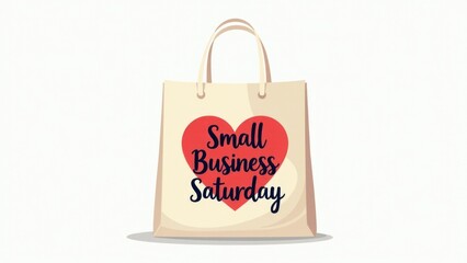 A person holds a reusable shopping bag with a heart design for Small Business Saturday, promoting local businesses and sustainable living