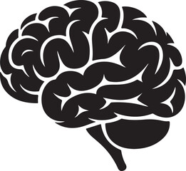 A detailed illustration of a human brain from the side silhouette