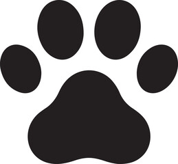 Dog or cat paw print flat icon 