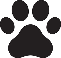 Dog or cat paw print flat icon 