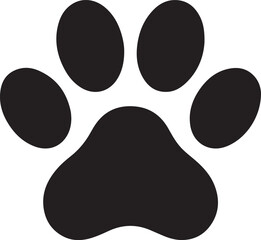 Dog or cat paw print flat icon 