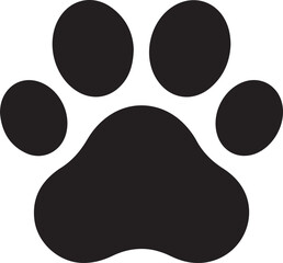 Dog or cat paw print flat icon 