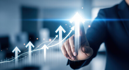 Business Growth and Success with Upward Trend.