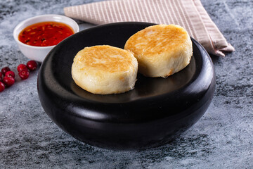 Fried syrniki pancake cottage cheese