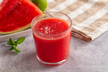 Watermelon sweet smoothie in the glass