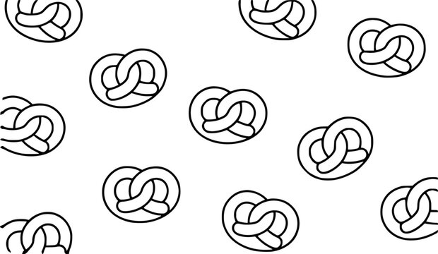 Simple Black and White Pretzel Pattern Background