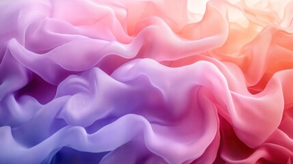 Obraz premium Pastel fabric waves, colorful texture, studio shot, design background