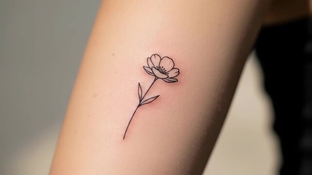 Delicate flower tattoo on arm showcasing detailed artistic design