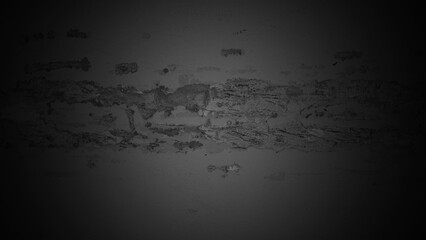 Dramatic, dark room background with a grungy cement floor and a spotlighted, textured wall featuring a wide, pale gray band of rough, abstract paint splatter, evoking a somber atmosphere