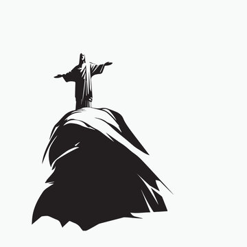 silhouette of a statue of Jesus Christ
