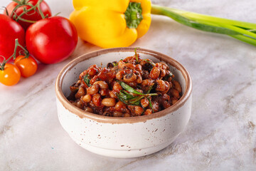 Black eye beans wutg tomato sauce