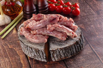 Raw chicken neck for cooking