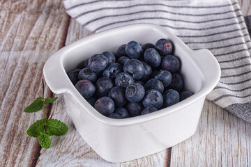 Raw ripe sweet and juicy blueberry