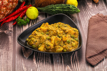 Aloo masala with green peas