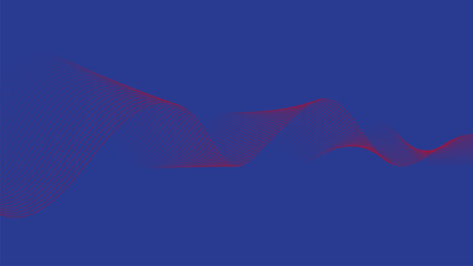 Dynamic Abstract Red Waves on Blue Background