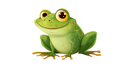 Obraz premium A cute green tree frog with isolated white background and macro eye closeup is a beautiful amphibian animal from the wildlife in nature