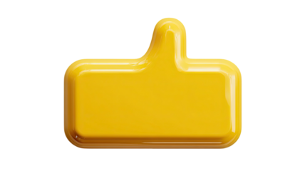 Yellow plastic folder icon, like an OK sign, 3D web vector illustration