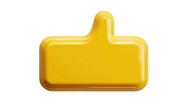 Yellow plastic folder icon, like an OK sign, 3D web vector illustration - Powered by Adobe