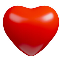 red heart 3d isolated on white