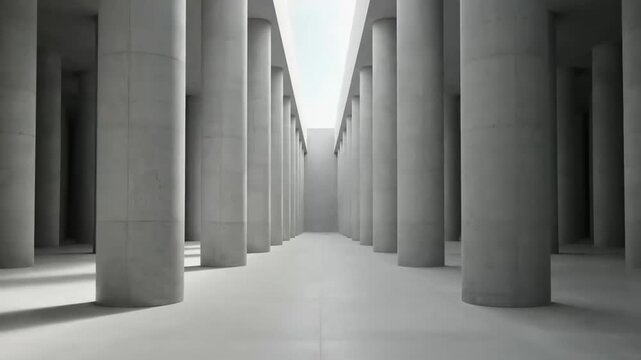 Architectural Perspective: Concrete Columns Create A Minimalist Visual Masterpiece