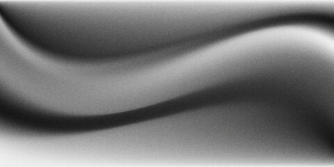 Black dark gray silver white wave abstract background for design. Light wave, wavy line. Ombre gradient. Noise rough grungy grain brushed metal metallic effect.eps10