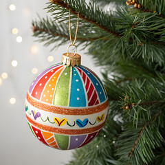 Christmas tree and decorations with Christmas ball
