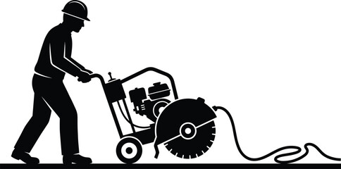 Construction Site Workers Silhouette Building Structure Steel Frame Scaffolding Ladders Wheelbarrows Heavy Machinery Crane Excavator Industrial Development Project.