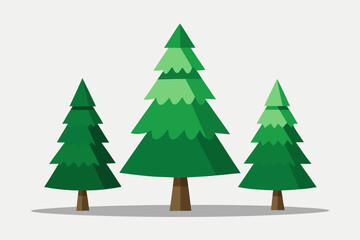 Obraz premium christmas trees set