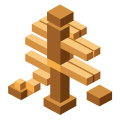 stack of bricks isolated on white background